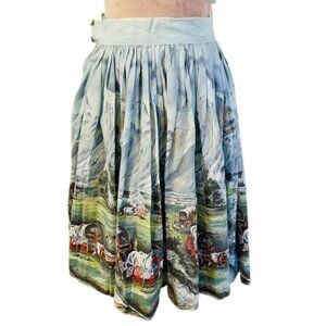 John Wolf Vintage 1950's Collectible Oregon Trail Novelty Pleated Skirt XXS